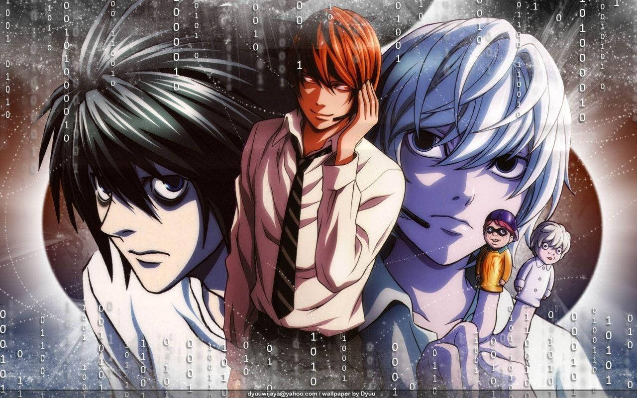 Death Note Light Yagami, L, And Near Wallpaper