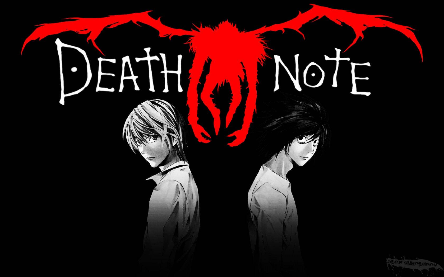 Death Note Light Yagami, L, And Ryuk Wallpaper