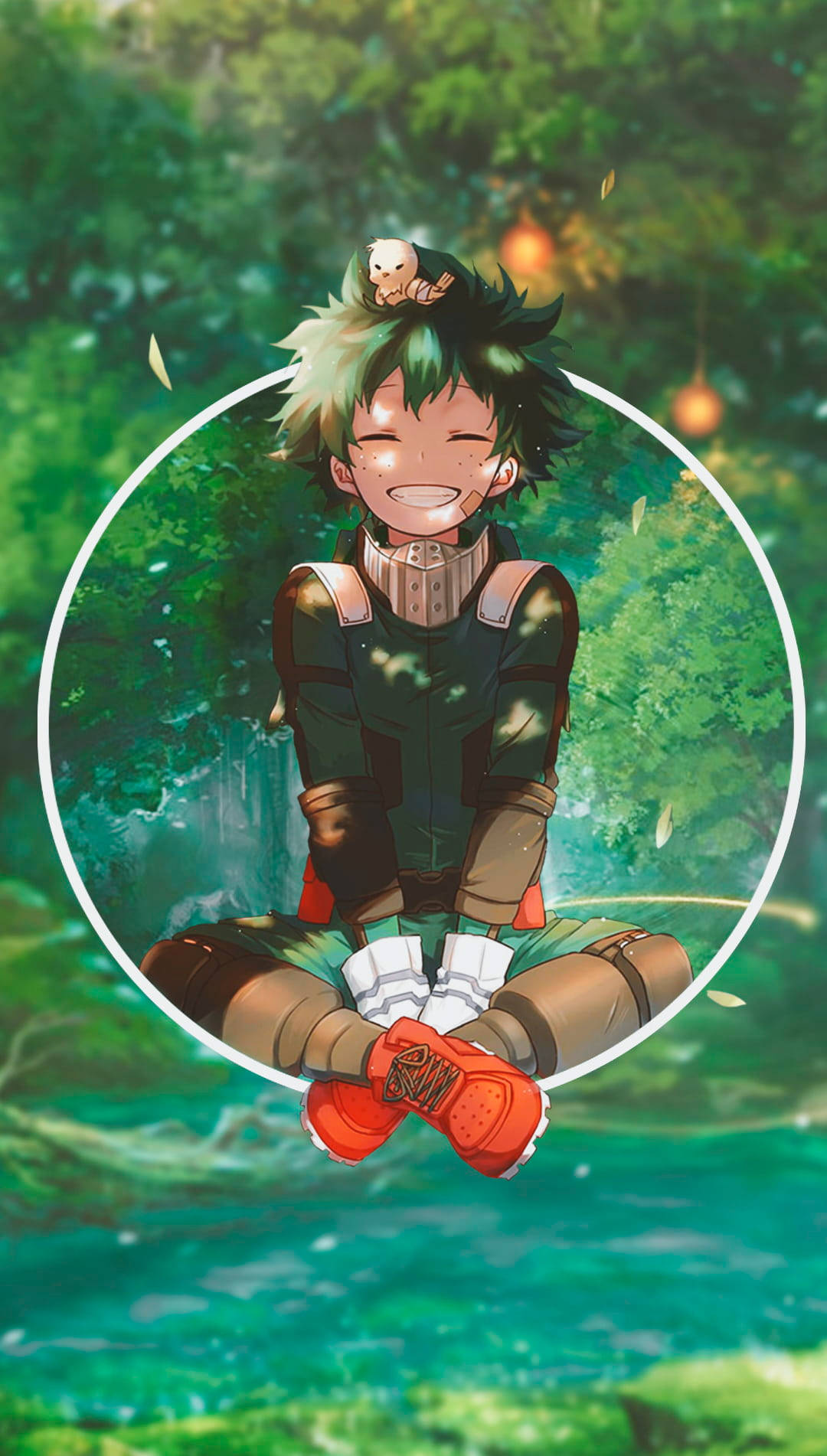 Deku Cute Bird Over His Head Wallpaper