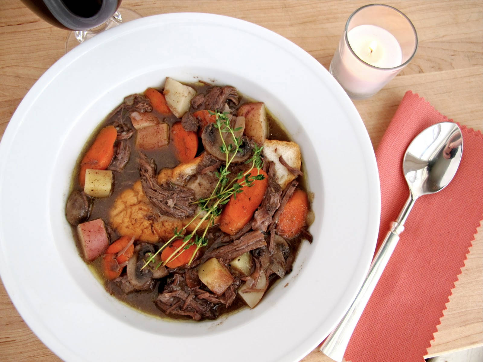 Delicious And Heartening Beef Bourguignon Dish Wallpaper