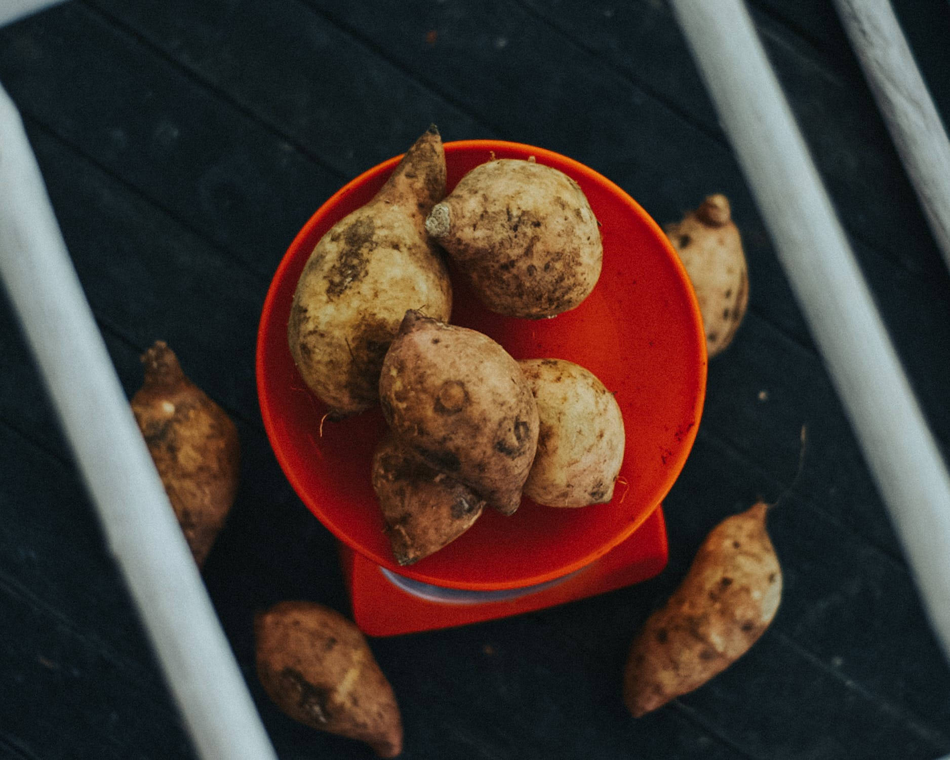 Delicious Sweet Potato Served On A Red Plate. Wallpaper