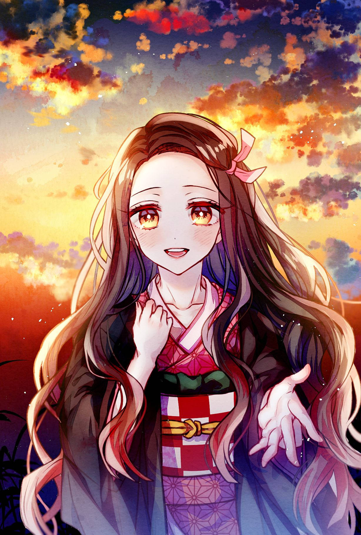 Demon Slayer Nezuko Cute Face Wallpaper