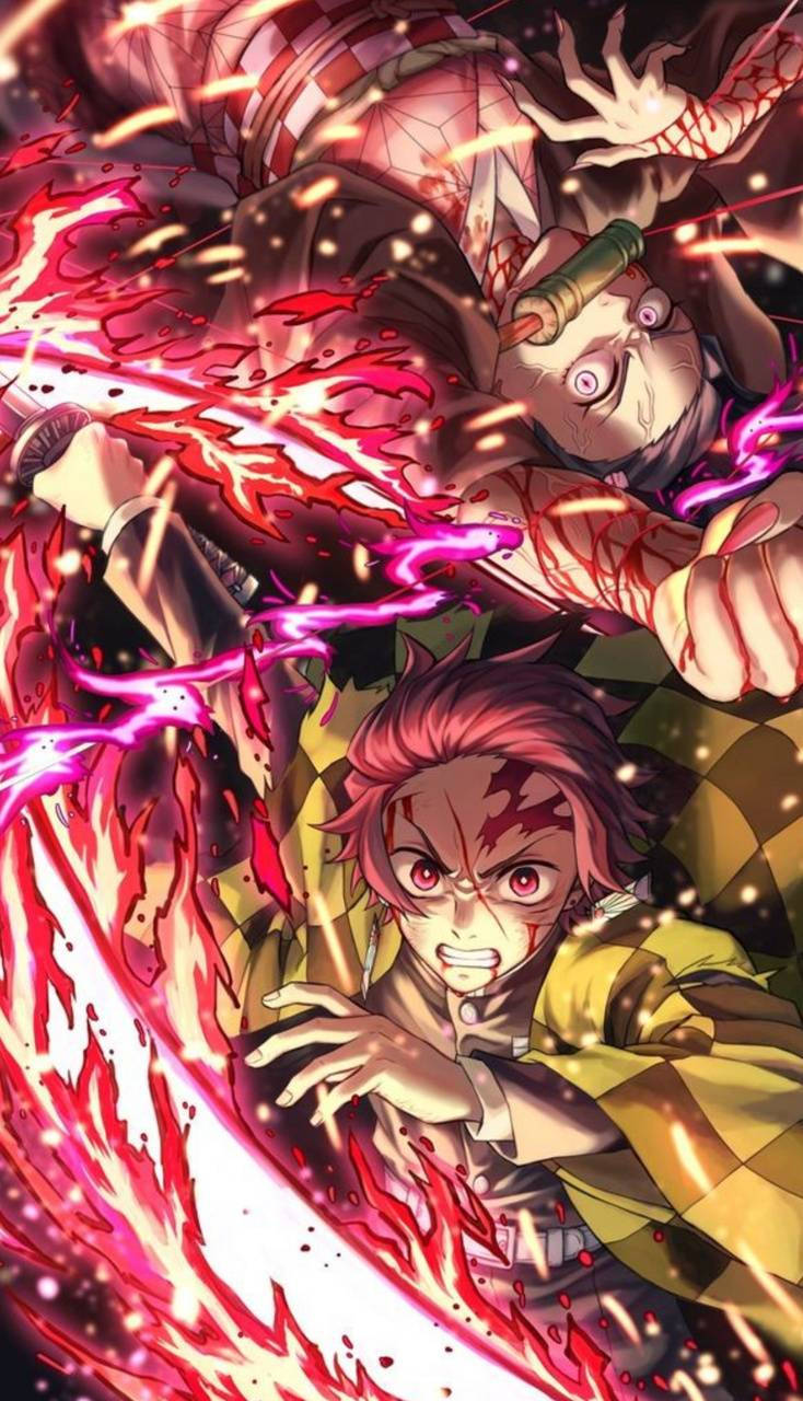 Demon Slayer Tanjiro Raging Sun Wallpaper