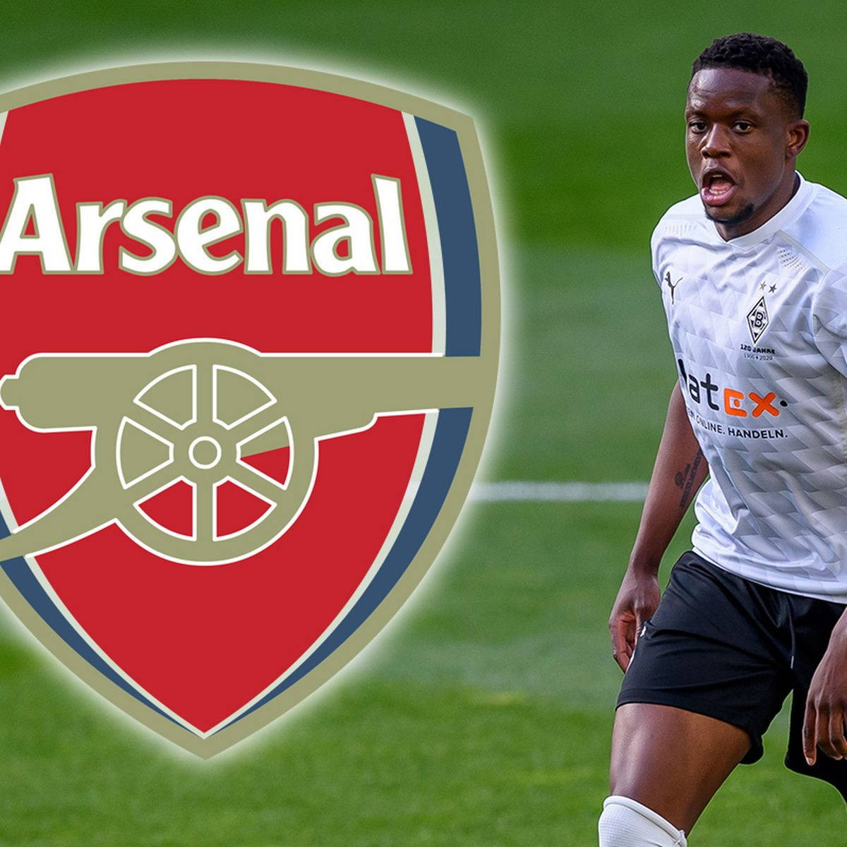 Denis Zakaria With Arsenal Logo Wallpaper