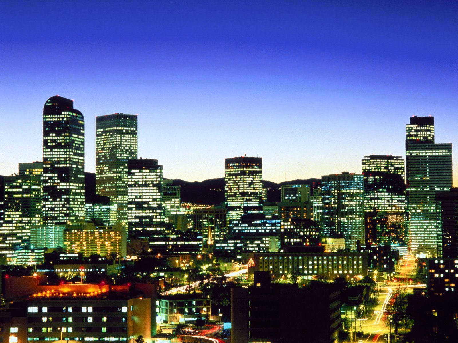 Denver's Metro Area At Night Wallpaper