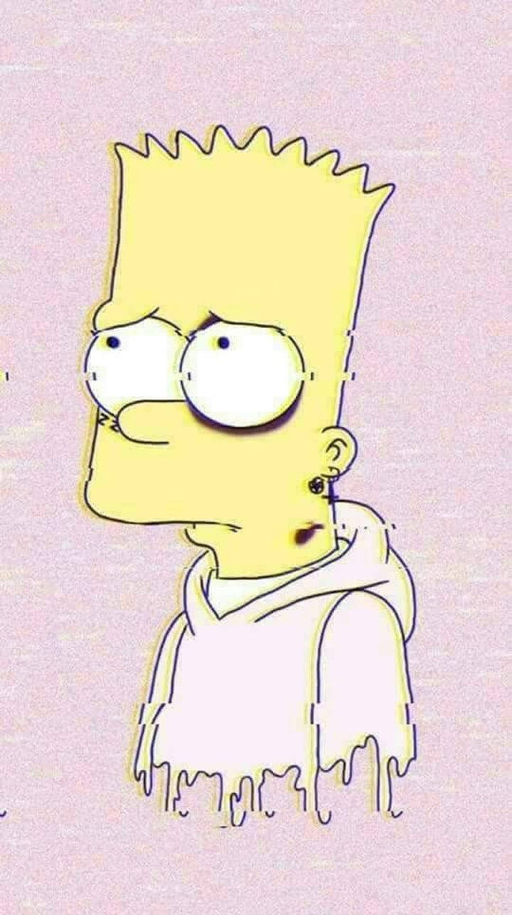 Depressed Bart Simpson In Hoodie Wallpaper