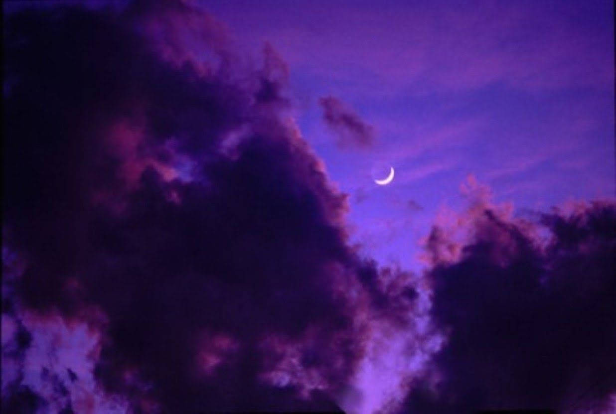 Desktop Aesthetic Purple Sky Wallpaper