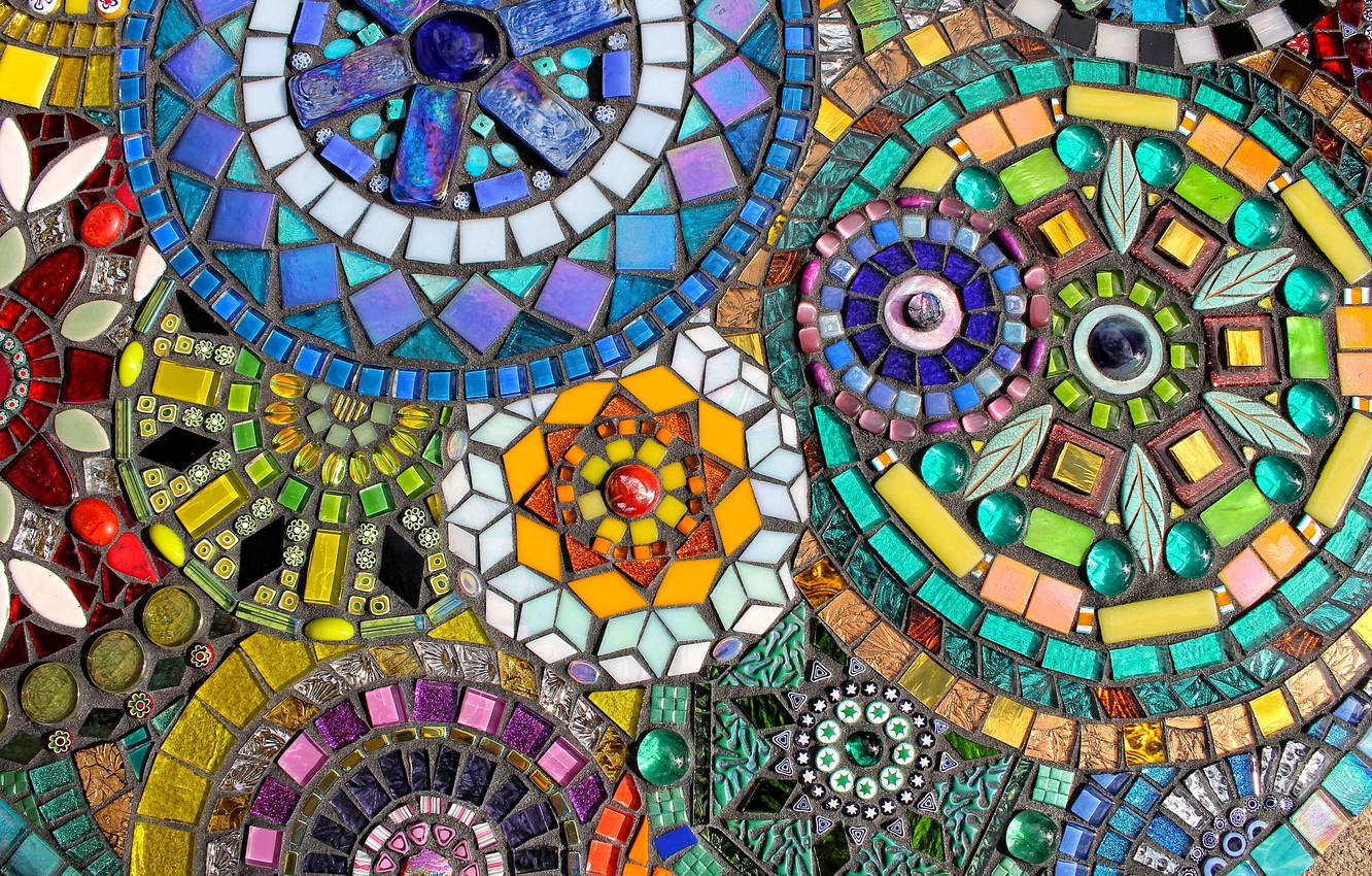 Detailed Abstract Mosaic Wallpaper