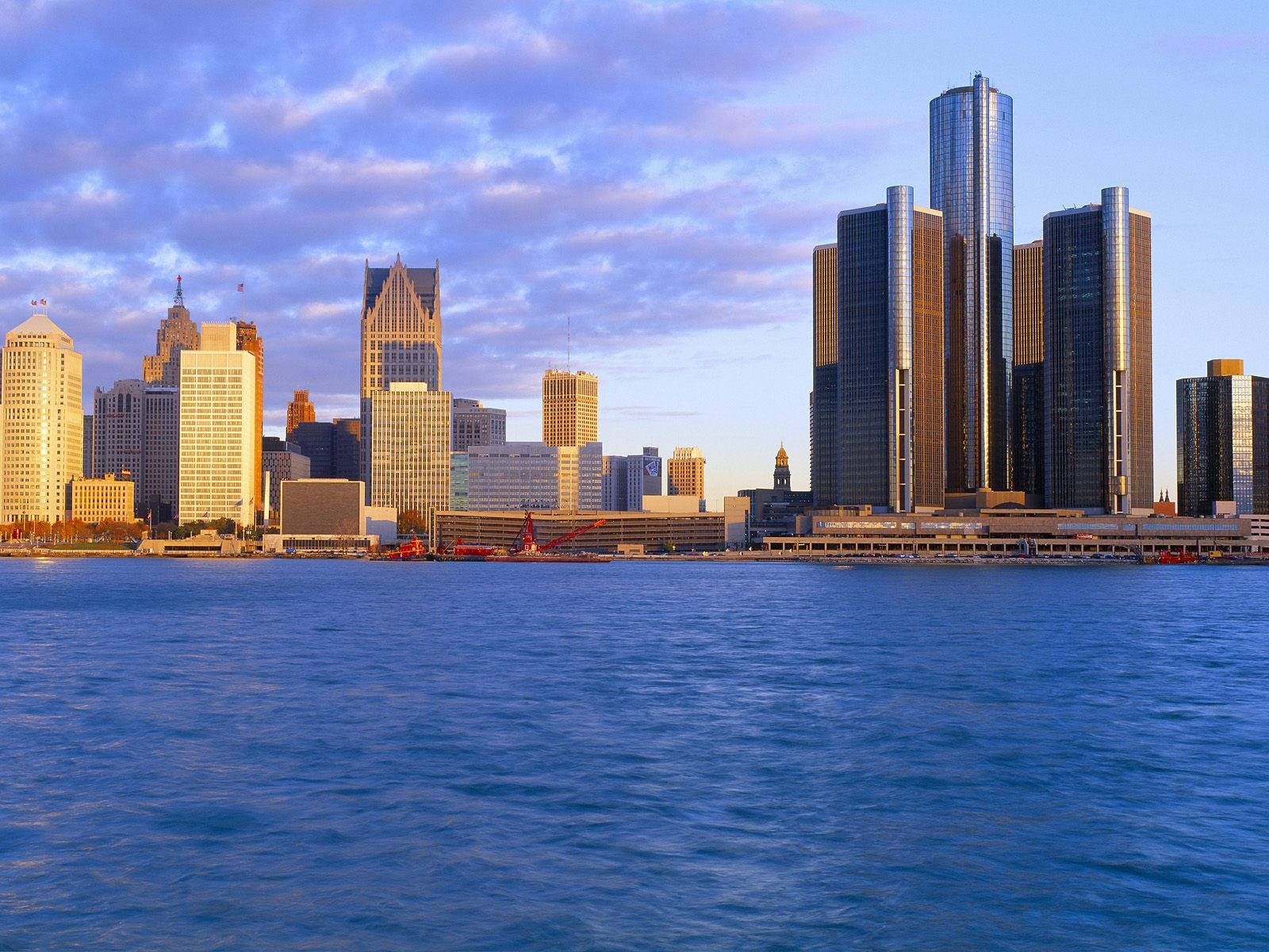 Detroit Renaissance Center Blue Lake Wallpaper