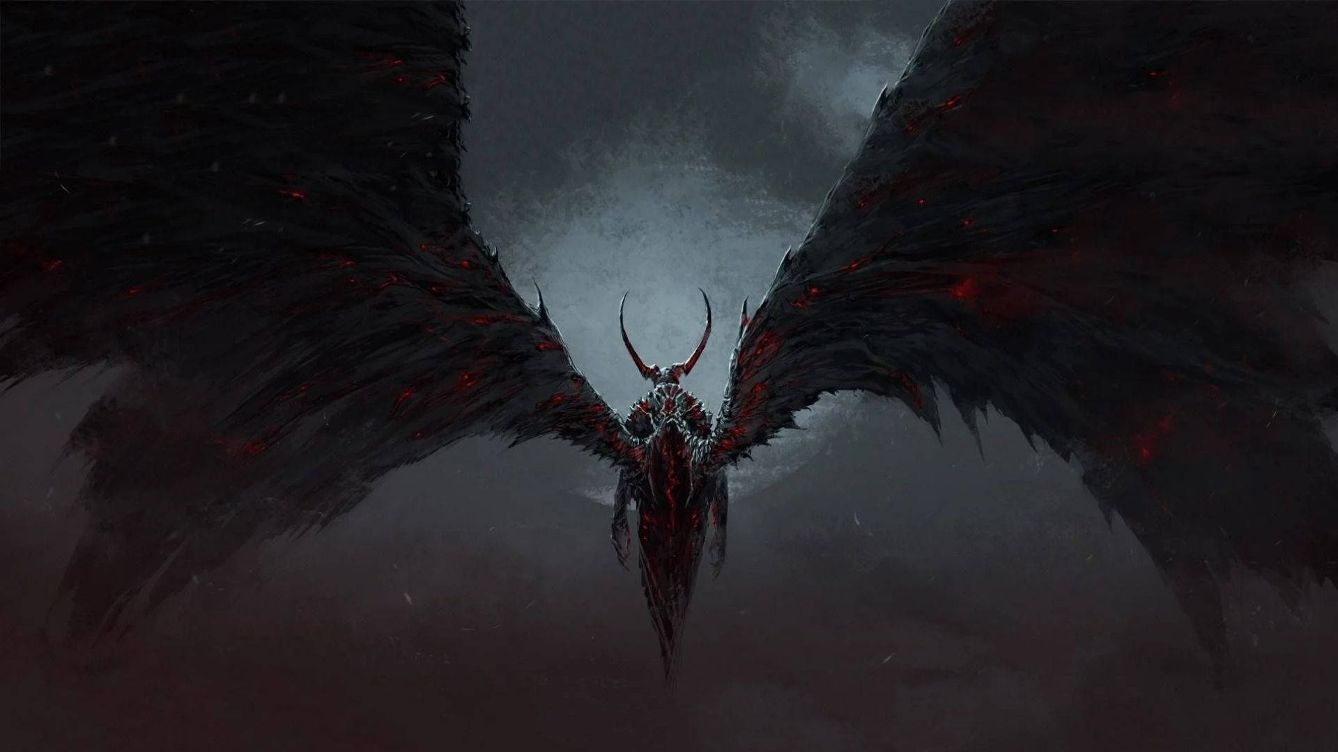 Devil With Outstretched Wings Wallpaper