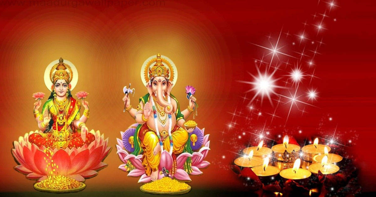 Digital Art Of Ganesh Lakshmi Wallpaper