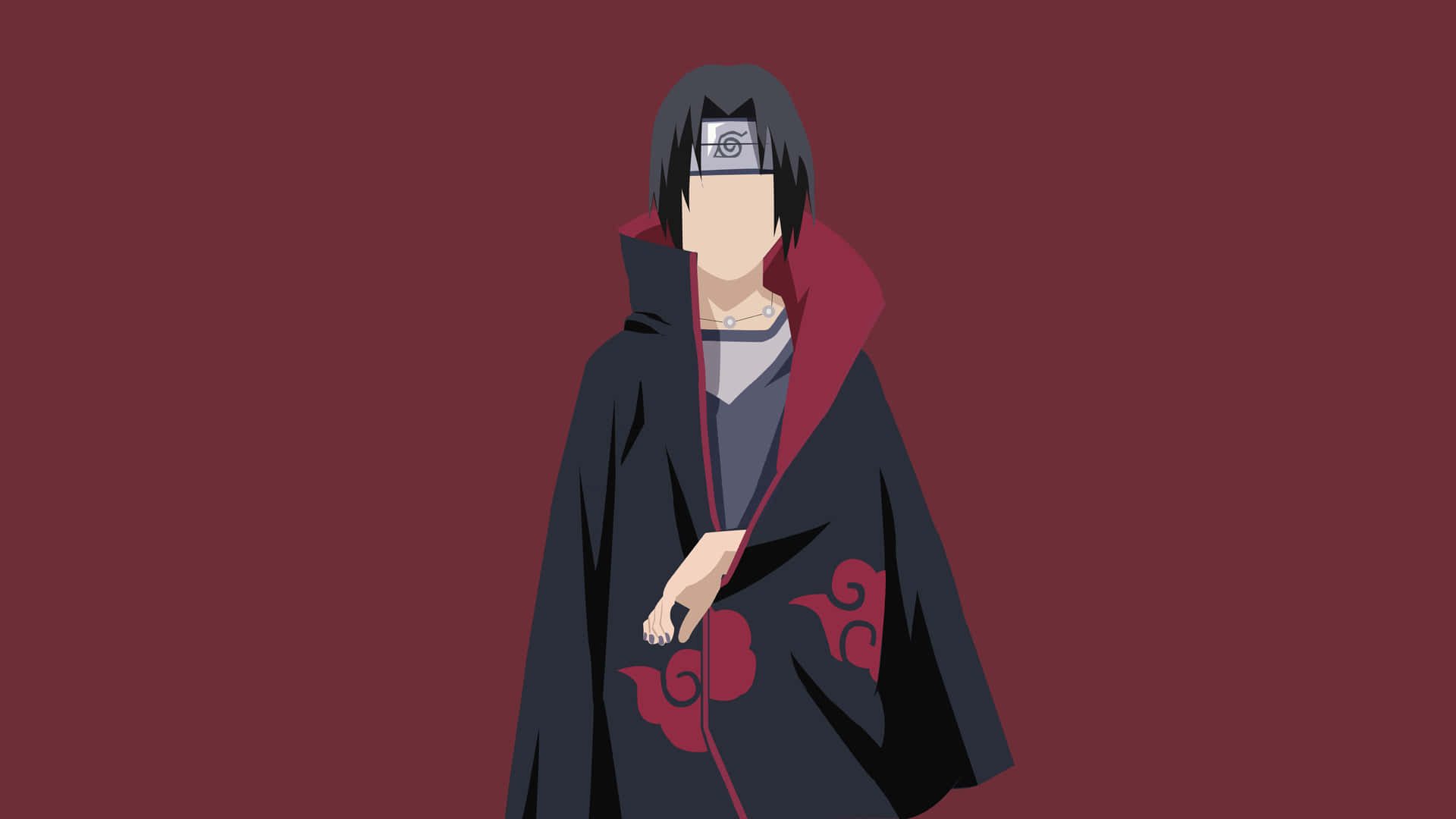 Digital Artwork Of Naruto In Maroon Wallpaper