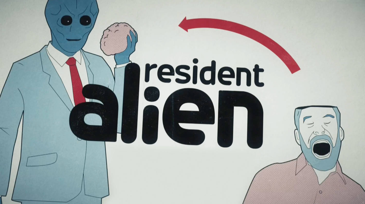 Digital Cartoon Illustration Of Resident Alien Wallpaper