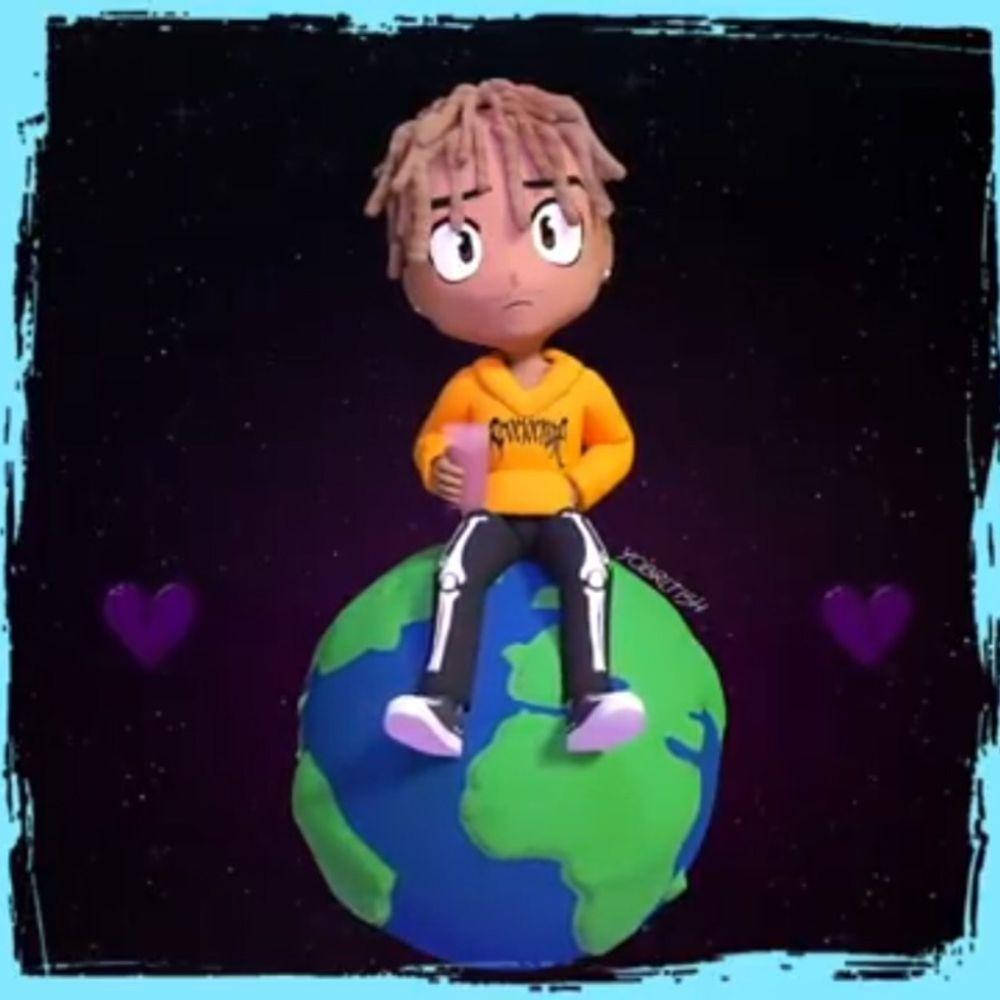 Digital Representation Of Juice Wrld Cartoon Wallpaper