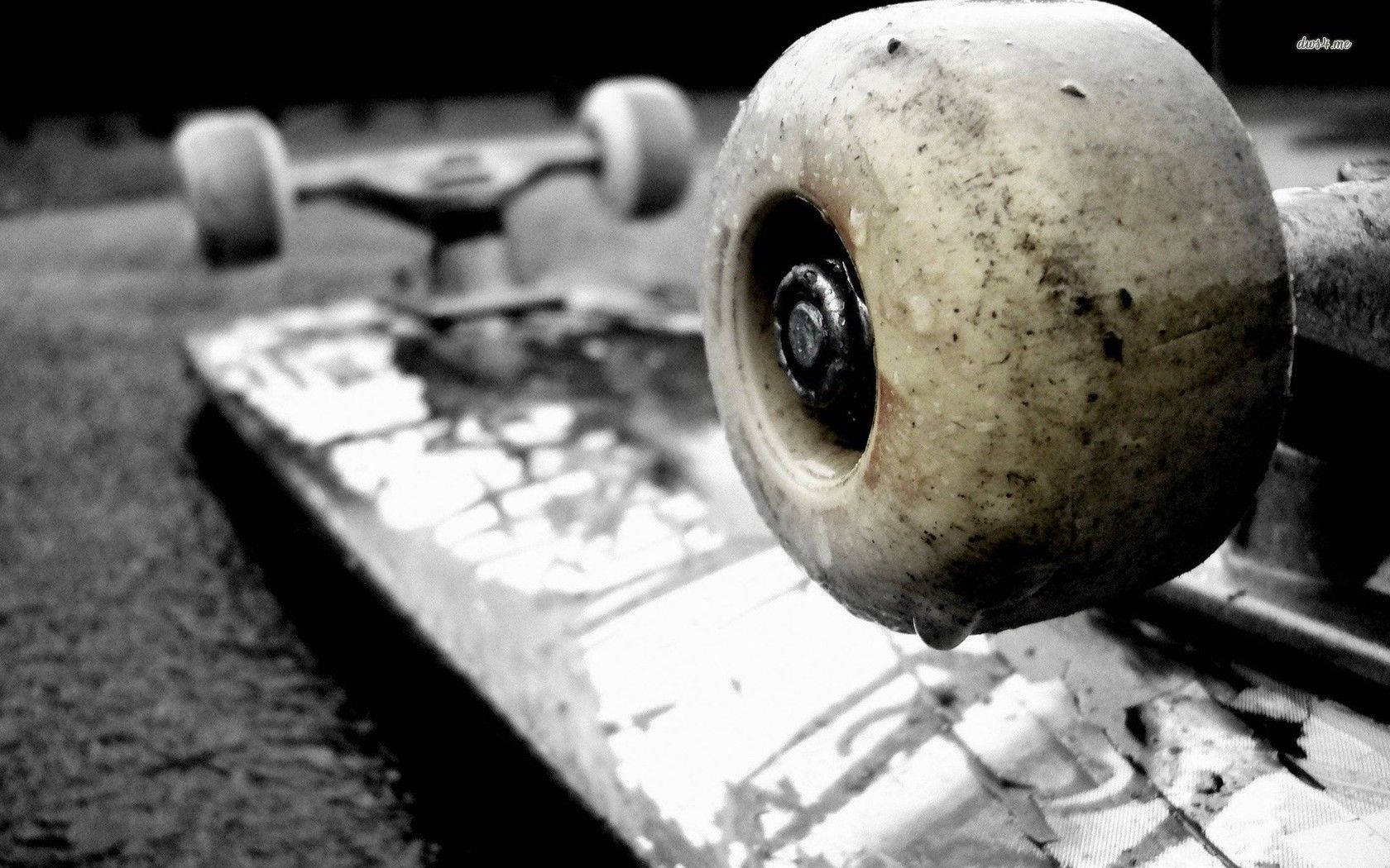 Dirty Wheels Of Skateboard Wallpaper