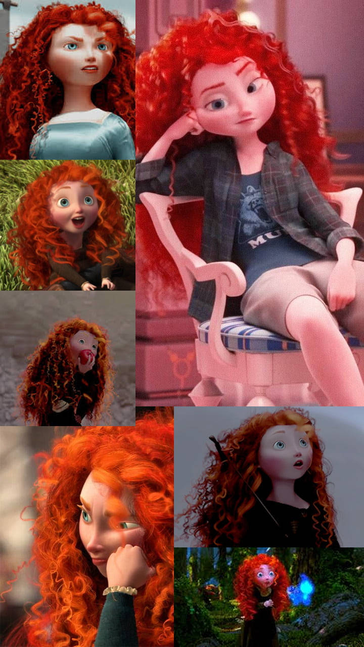 Disney Brave Merida In Different Eras Wallpaper