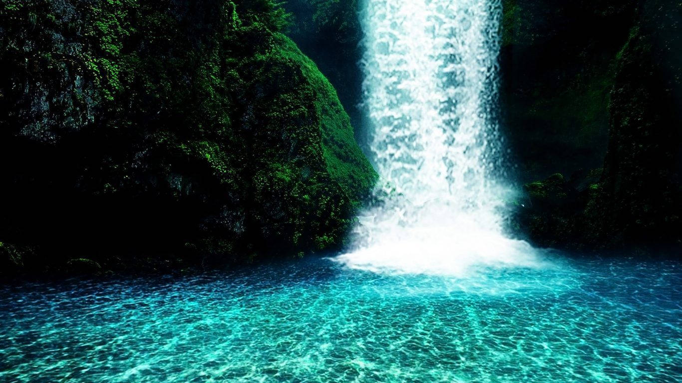 Dive Into Nature's Paradise - Waterfall Wallpaper