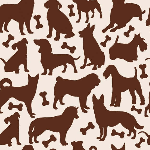 Diverse Array Of Dog Breeds Illustrated In Vector Art Wallpaper