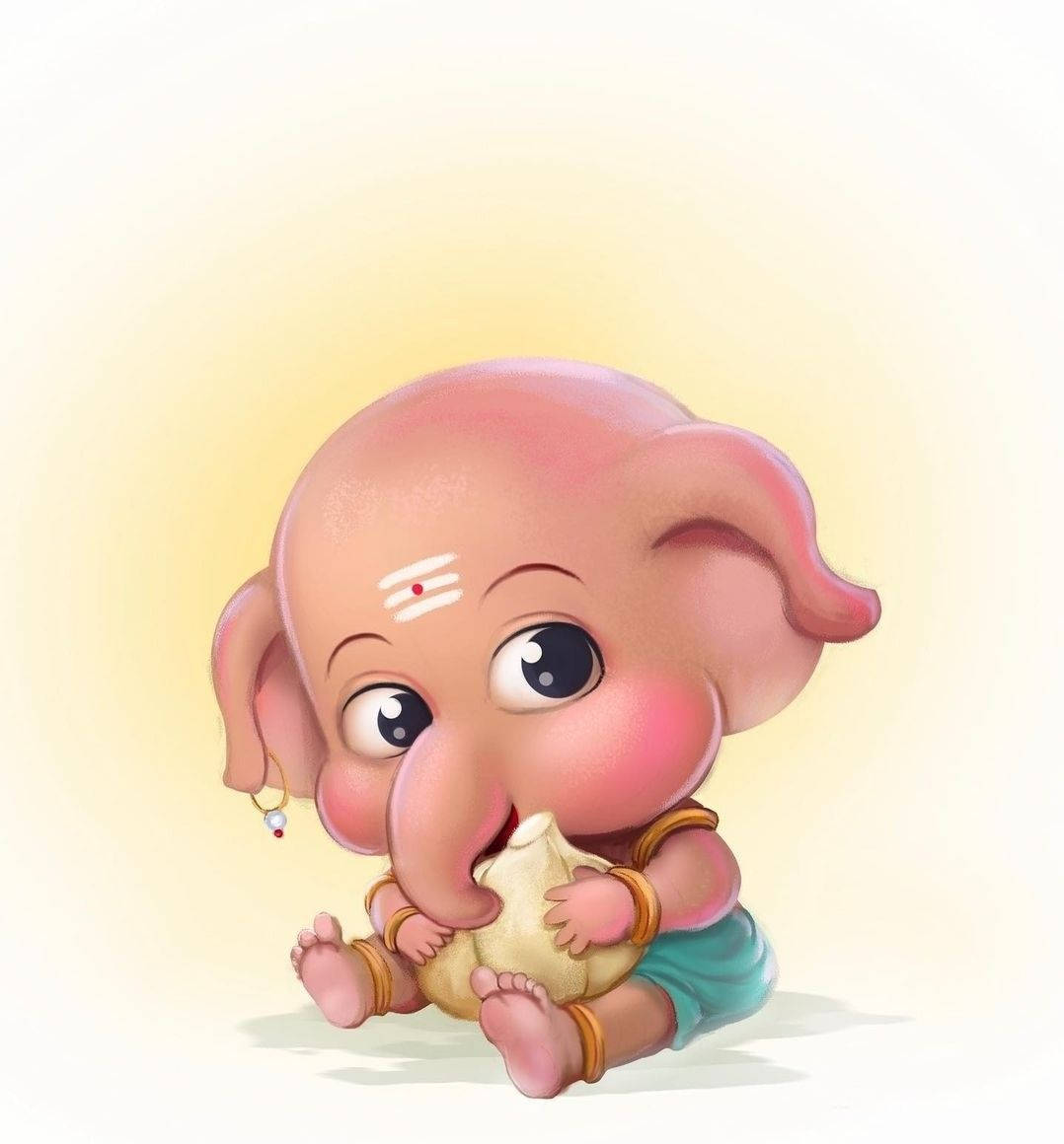 Divine Cuteness Of Baby Ganesha Wallpaper