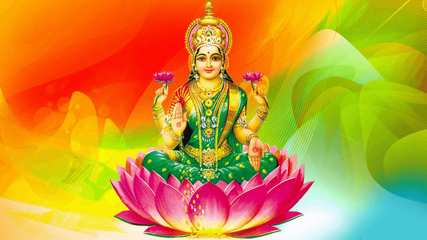 Divine Grace Of Goddess Lakshmi Wallpaper