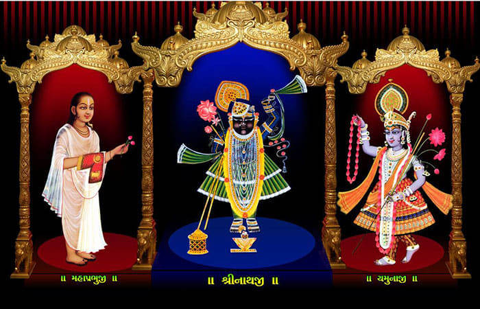 Divine Grace Of Shrinathji And Sarvottam Yamunaji Wallpaper