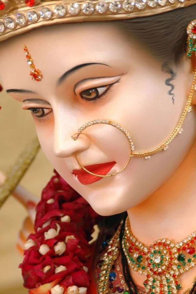 Divine_ Hindu_ Goddess_ Closeup Wallpaper