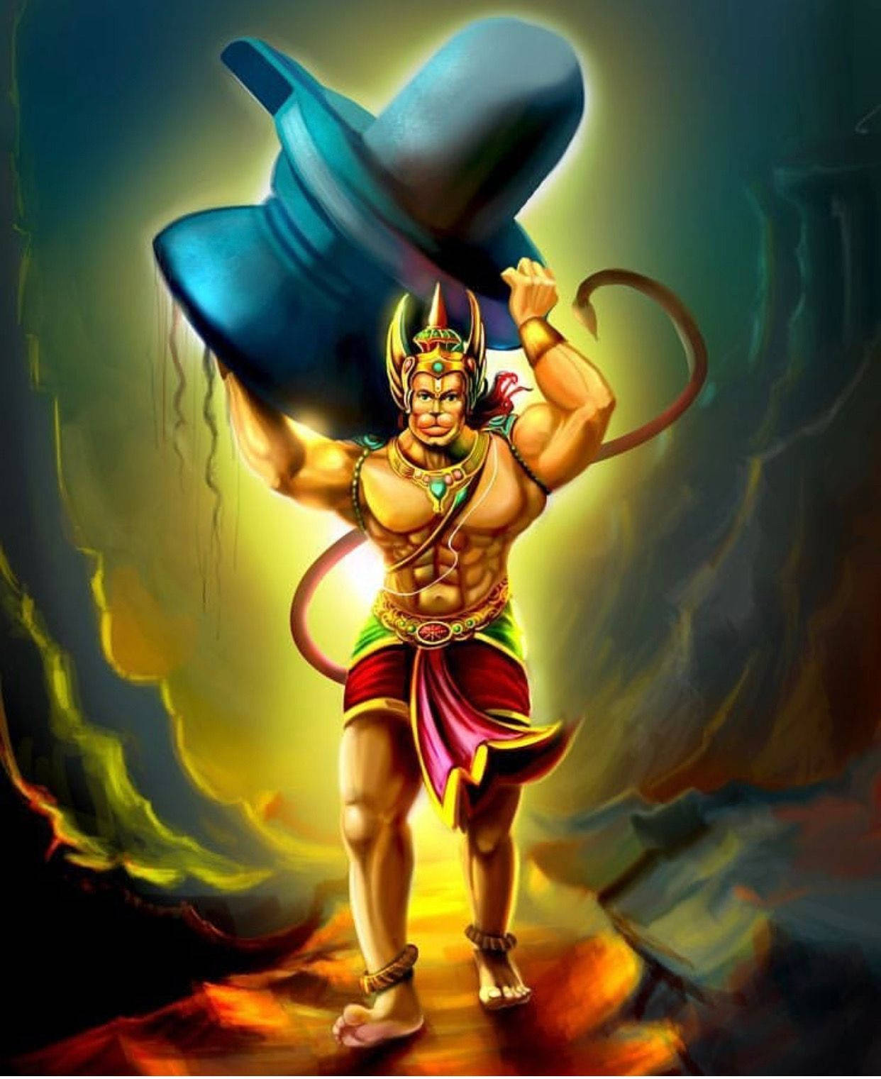 Divine Idol - Jai Hanuman With Crown Wallpaper