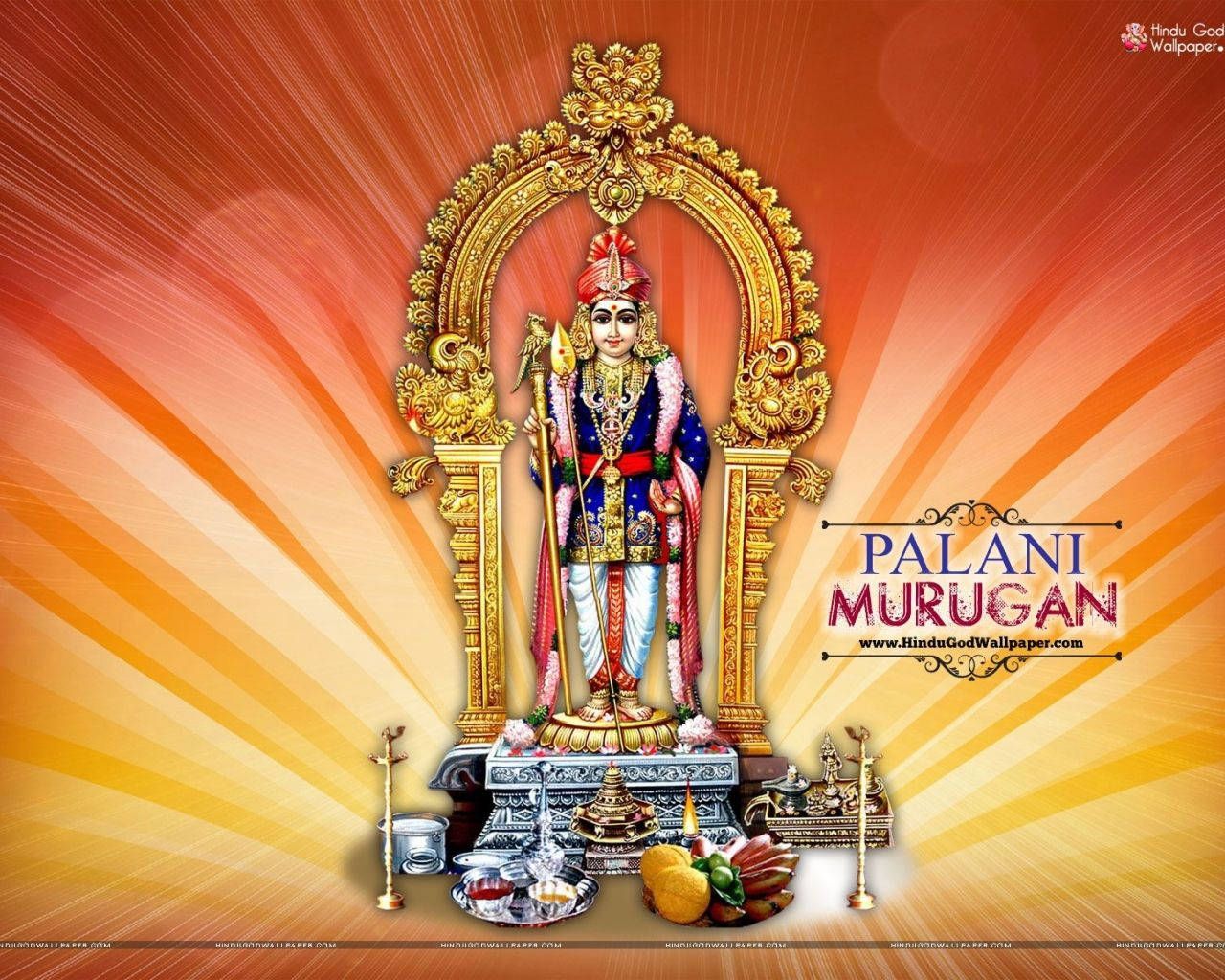 Divine Lord Murugan With Fruit Offerings Wallpaper