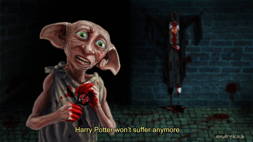 Dobby Finishing Harry Potter Fanart Wallpaper