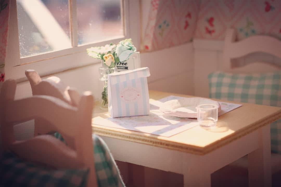Dollhouse Girly Cafe View Wallpaper