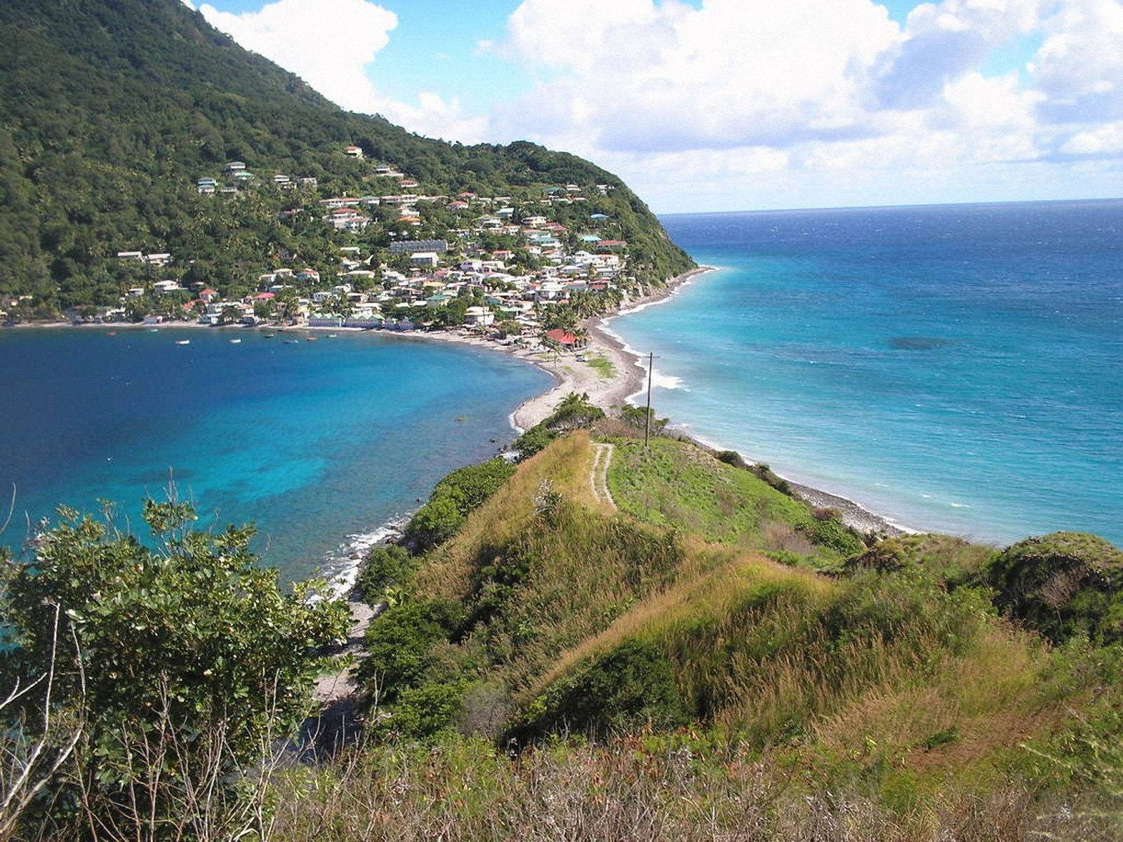 Dominica Houses On Island Wallpaper