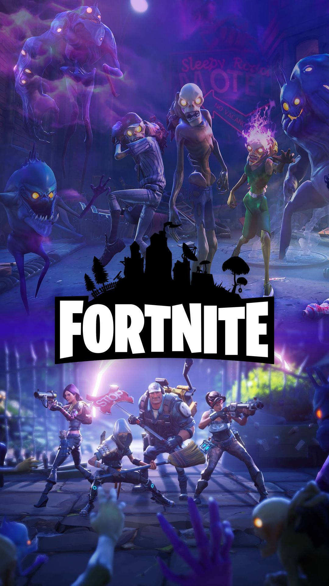 Don't Get Too Close To The Zombie Horde In Fortnite Wallpaper
