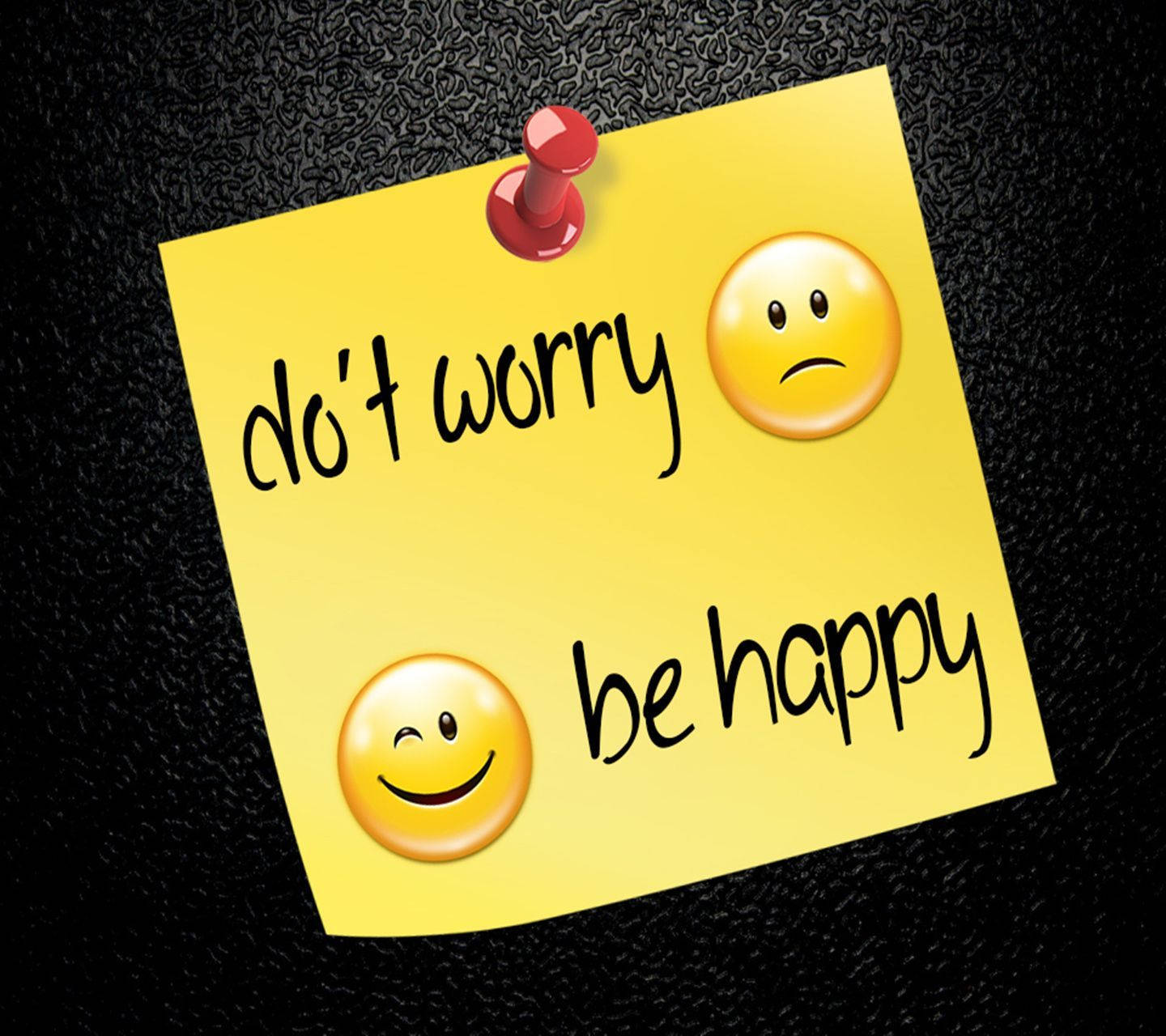 Don't Worry, Be Happy In Post It Wallpaper