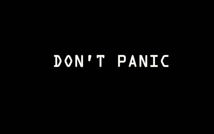 Don’t Panic Black Background Wallpaper