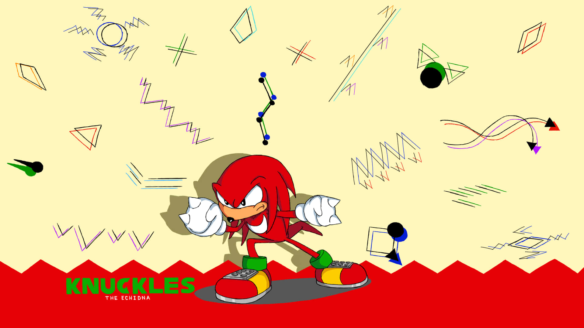 Doodles Behind Knuckles The Echidna Wallpaper