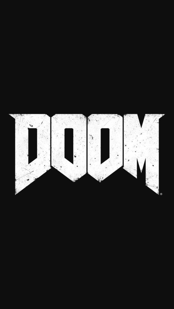 Doom Hd White Stylised Lettering Wallpaper