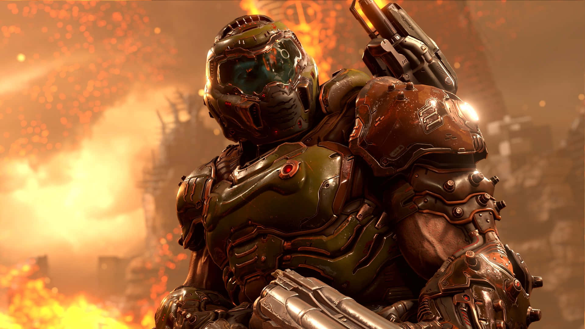 Doom Slayer In Battle Gear Wallpaper