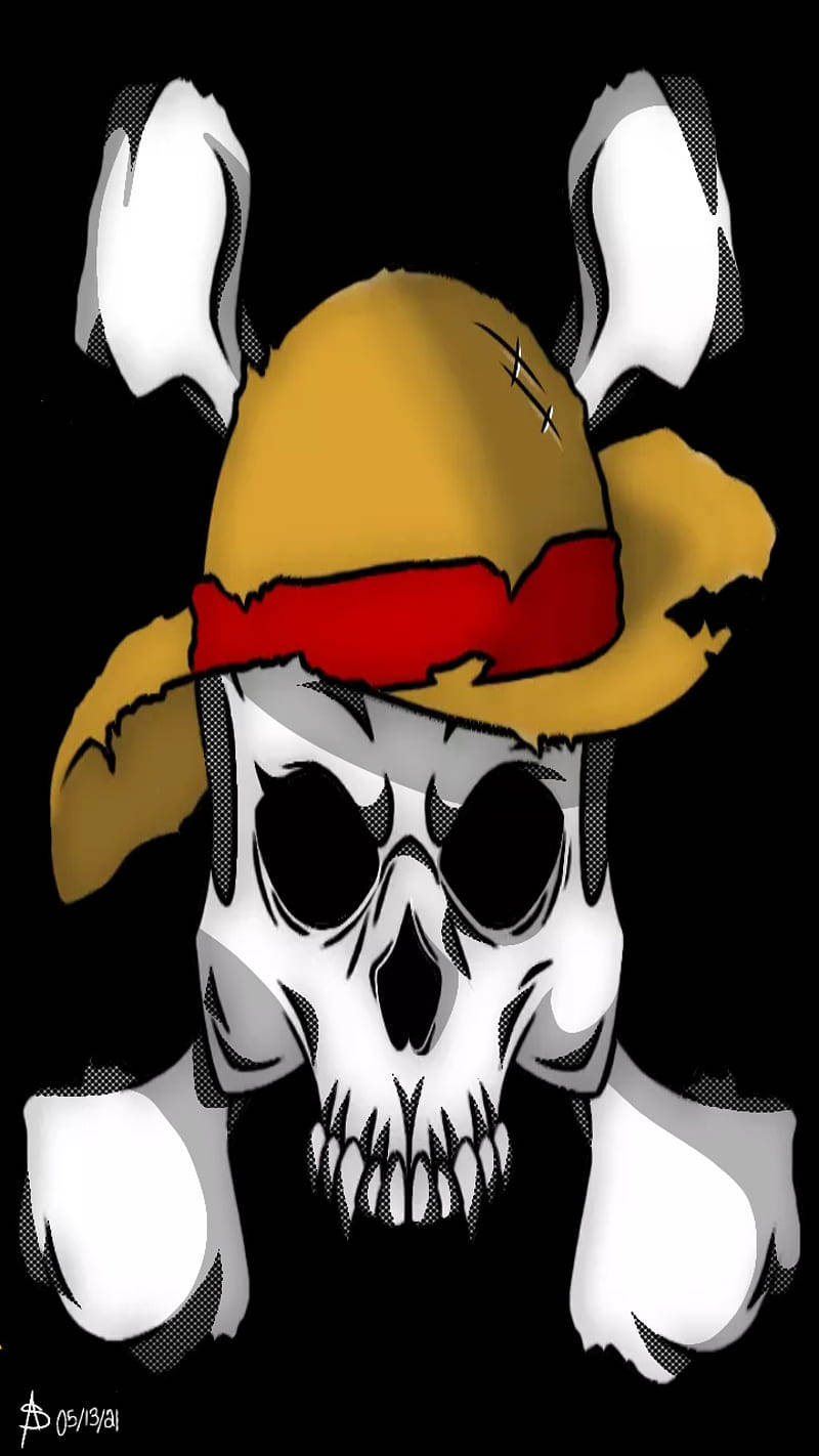 Dope Anime Straw Hat Jolly Roger Wallpaper