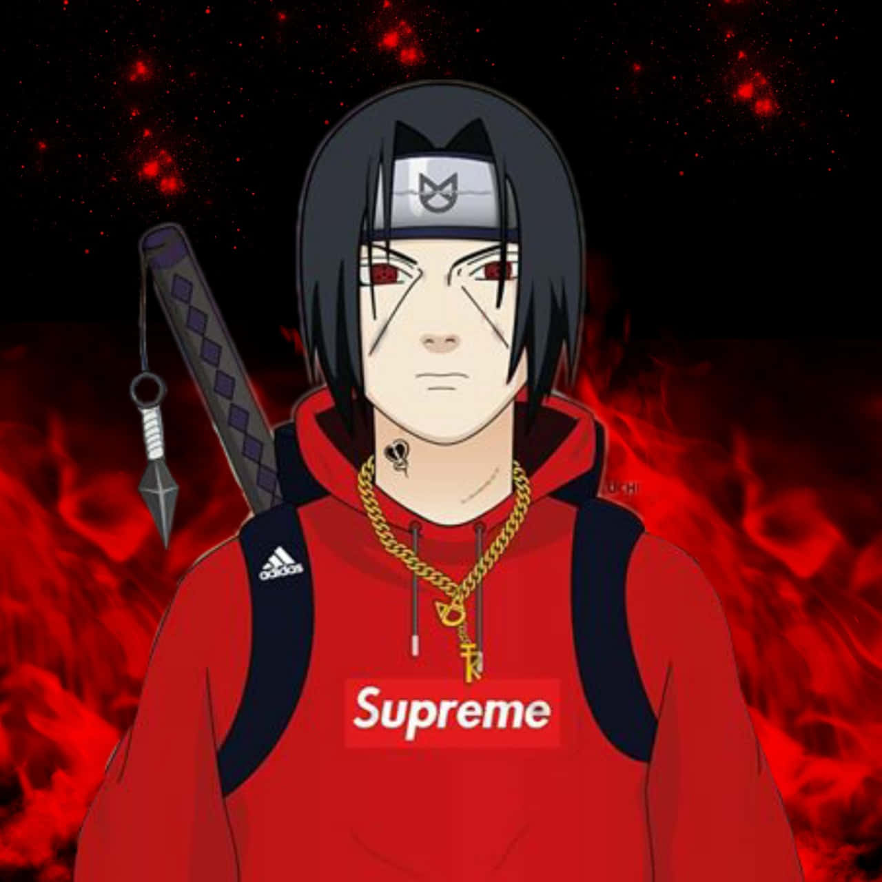Dope Naruto Character Uchiha Itachi Wearing Supreme Wallpaper
