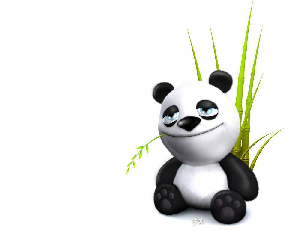 Dopey Panda Funny Cartoon Wallpaper