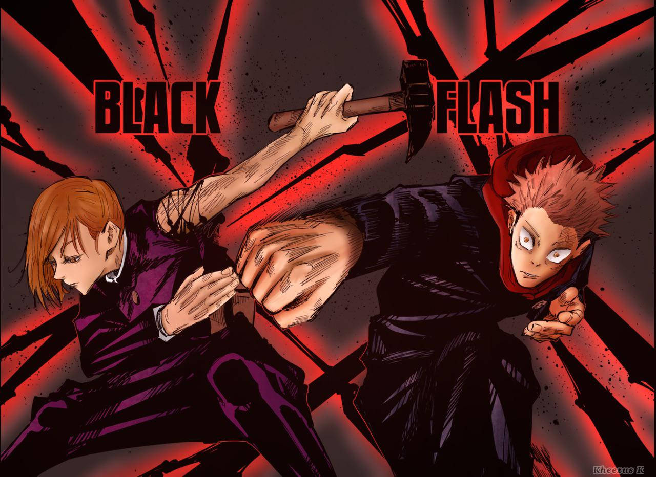Double Black Flash In Jujutsu Kaisen Wallpaper