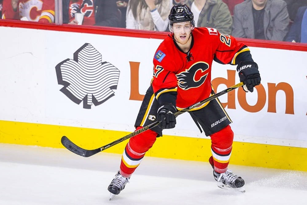 Dougie Hamilton Calgary Flames Vs. Vancouver Canucks Wallpaper