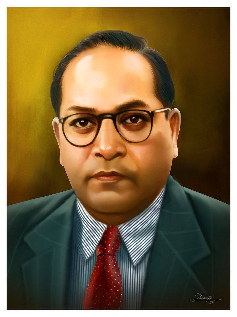 Dr Babasaheb Ambedkar Head Shot Painting Wallpaper