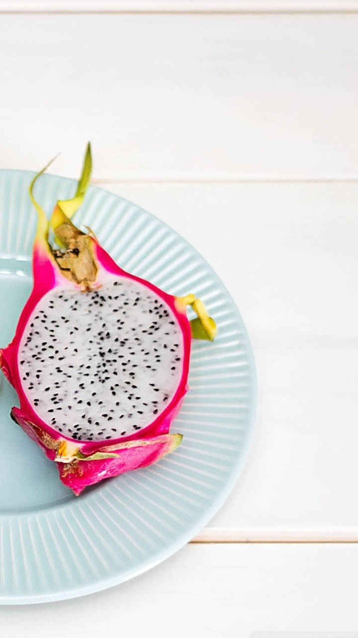 Dragonfruit Half Slice Fruit Food Photography Wallpaper