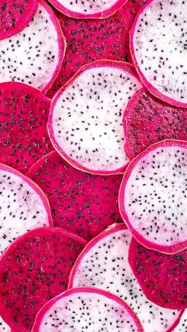 Dragonfruit Thin Slices Portrait Pattern Wallpaper