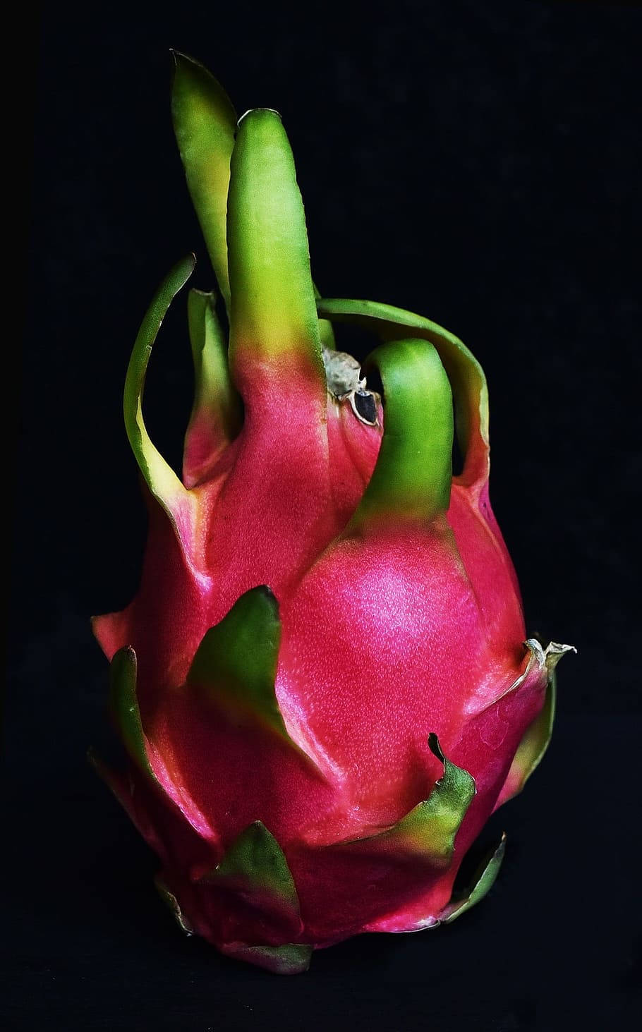 Dragonfruit Whole Fruit Black Background Photography Wallpaper