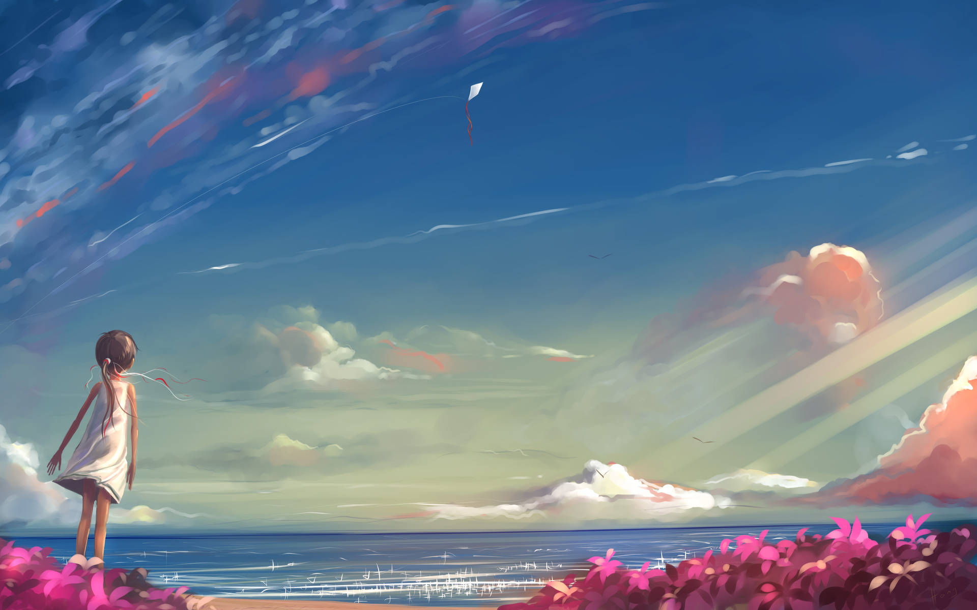 Dreamy Ocean View Anime 4k Wallpaper