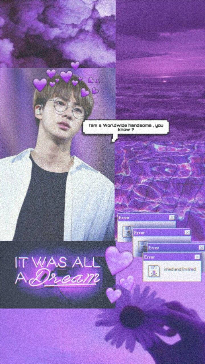 Dreamy Purple Bts Jin Aesthetic Wallpaper