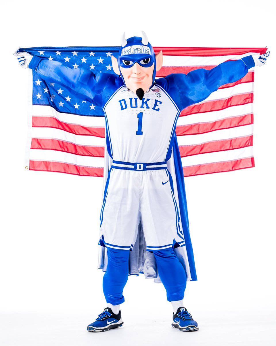 Duke Blue Devils Mascot & Flag Wallpaper