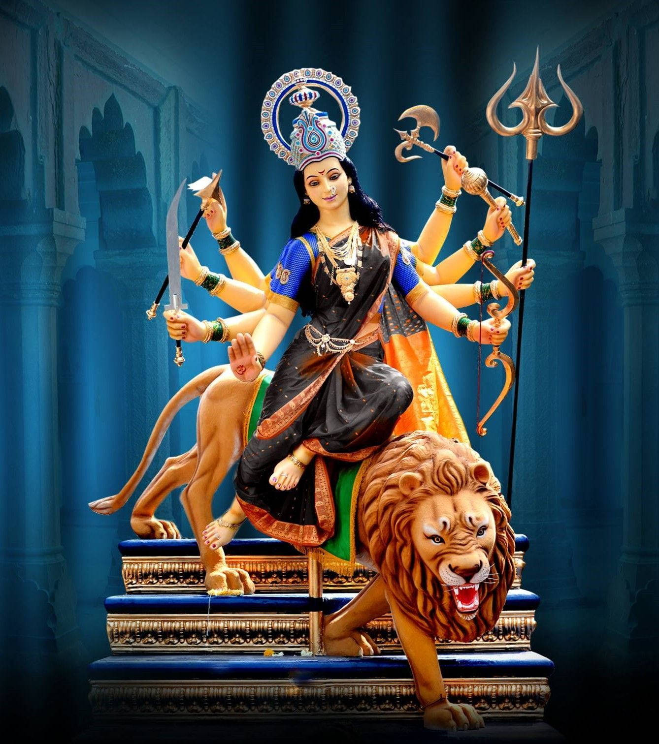 Durga Devi And Dawon Sculpture Wallpaper